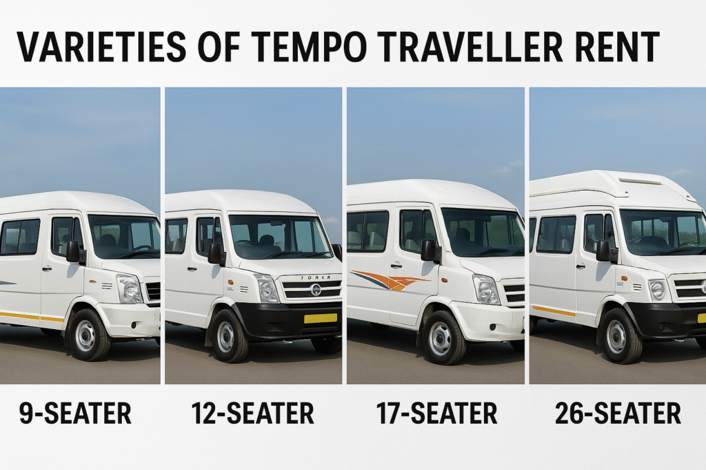 Varieties of tempo traveller rent in Bangalore with driver